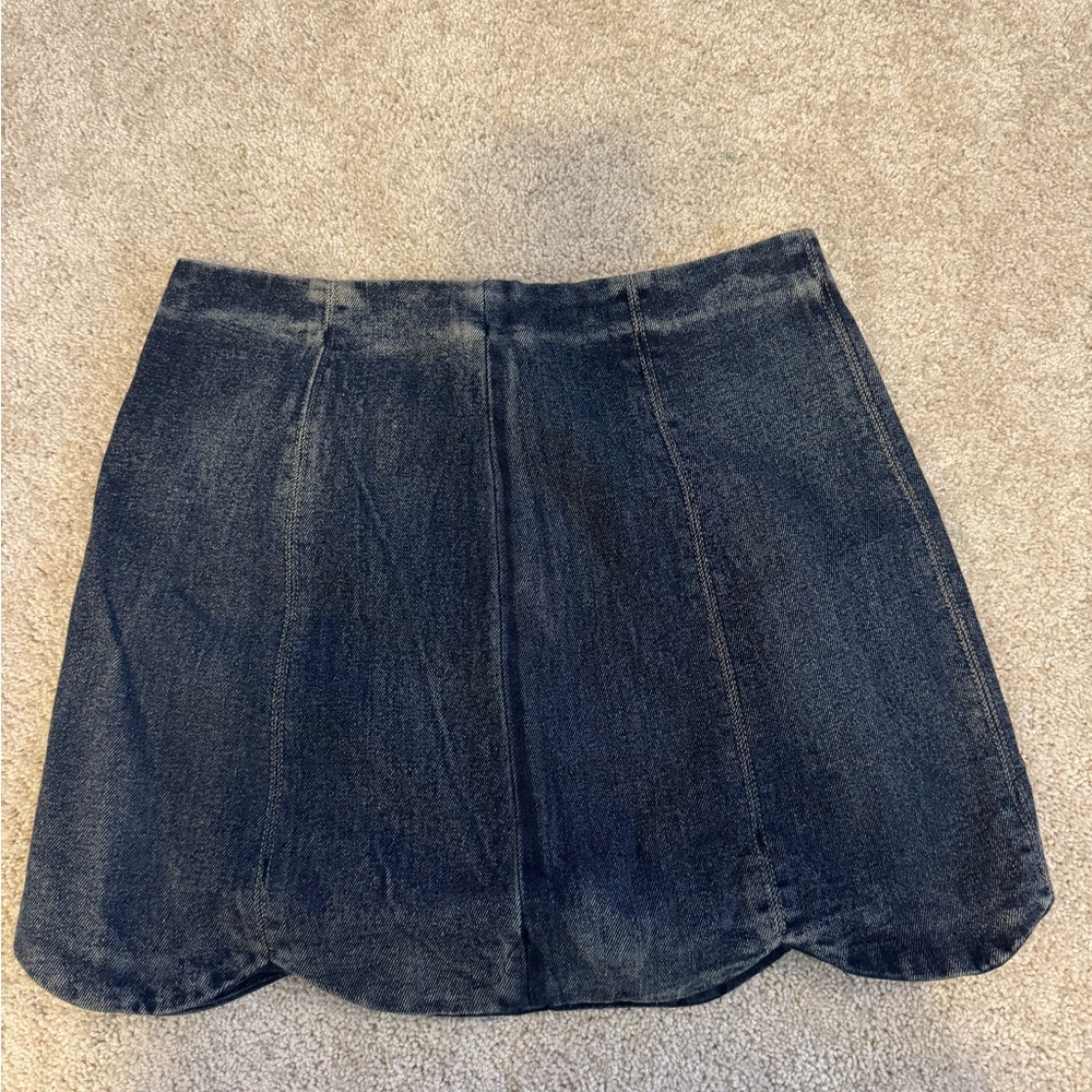 Altar’d State Scalloped Denim Mini Skirt